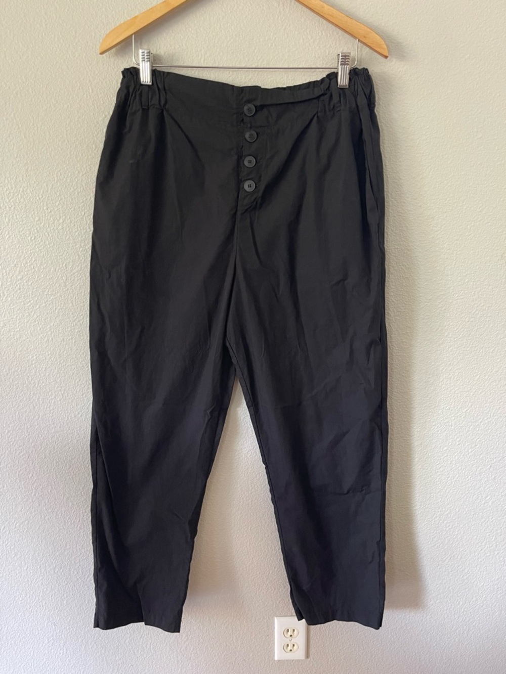For Days Organic Cotton Button Fly Black Pants Size XL